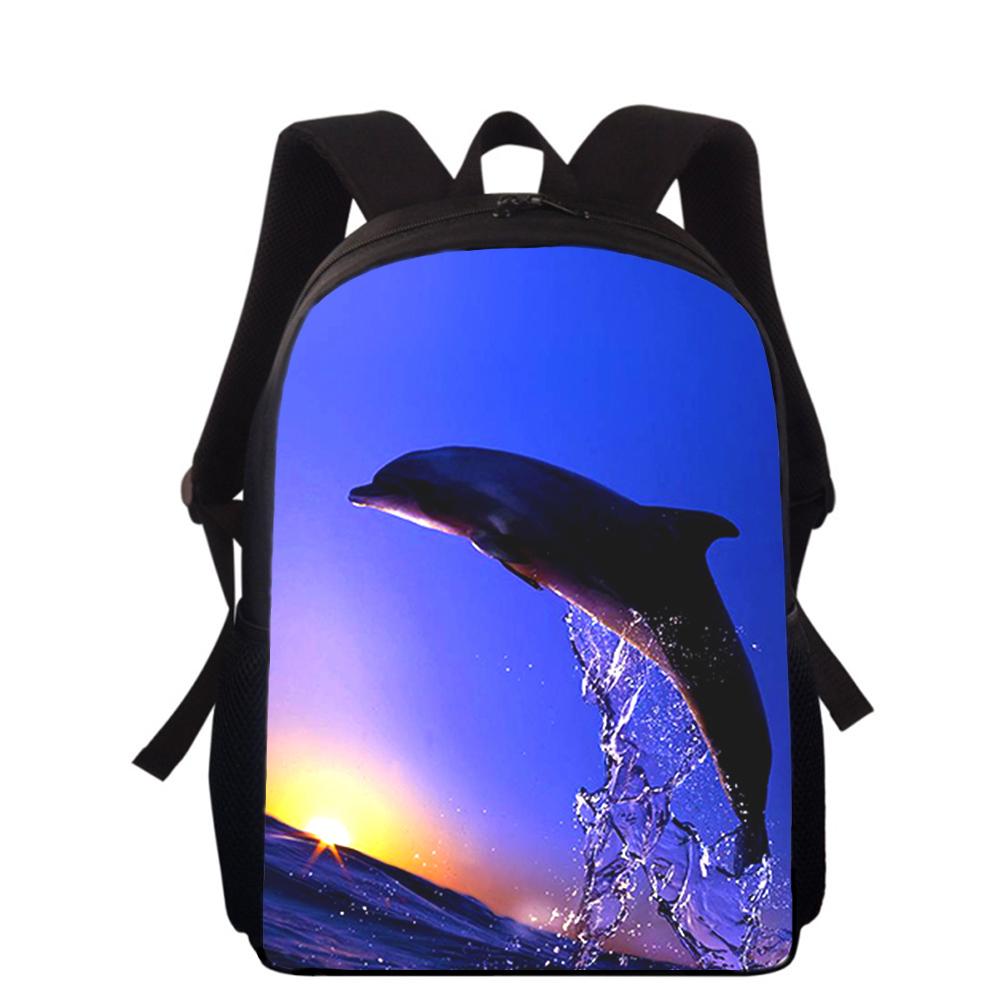 Dolphin Animal 16" 3D Print Kids Backpack Primary School Bags for Boys Girls Back Pack Students School Book Bags