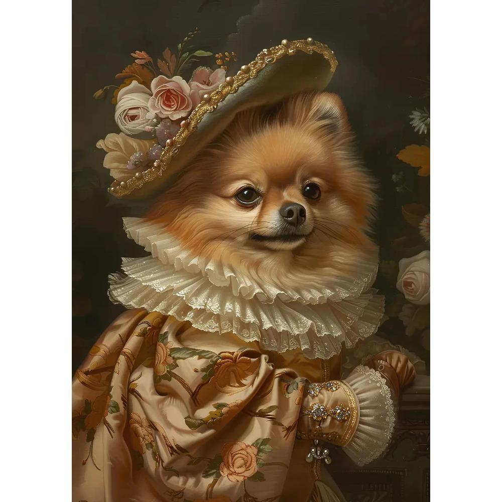 Interesting Gorgeous Dog Holding Book Reading Poster Aclassical Pet Artwork Prints Canvas Painting Wall Pictures Classroom Decor