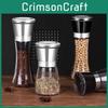 Premium 304 Stainless Steel Pepper Grinder Manual Spice Jar Elegant Glass Design