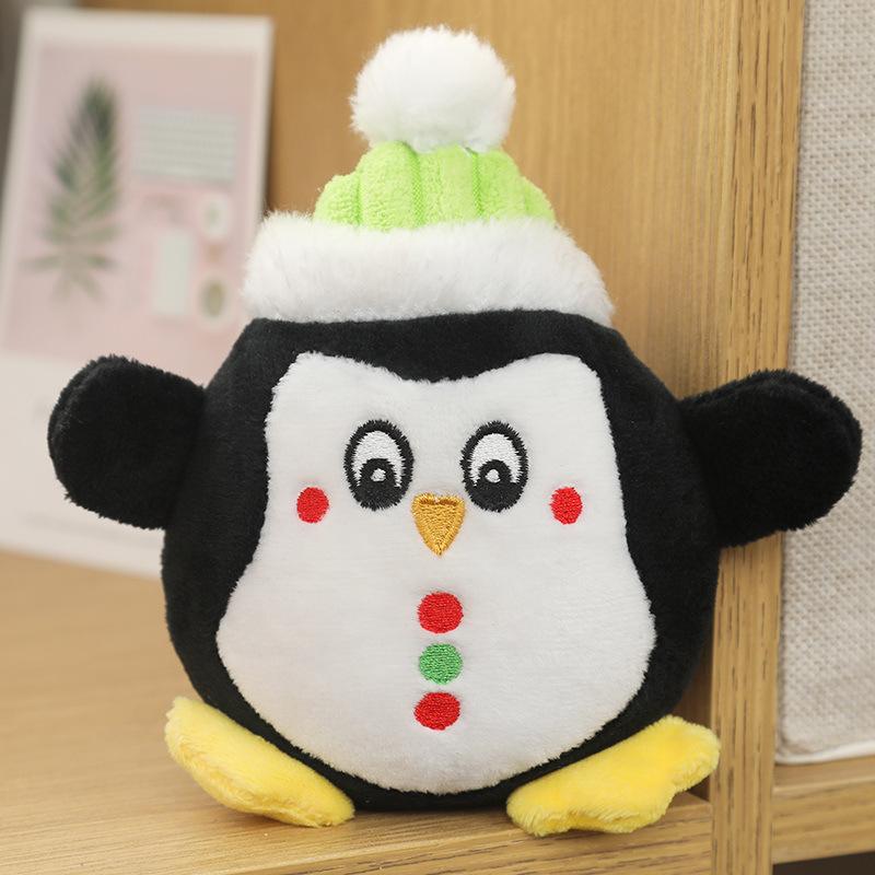 Christmas Dog Toys Cartoon Cat Interactive Bite Resistant PP Called Doll Santa Claus Penguin Pet Plush Voice Grinding Doll Toys