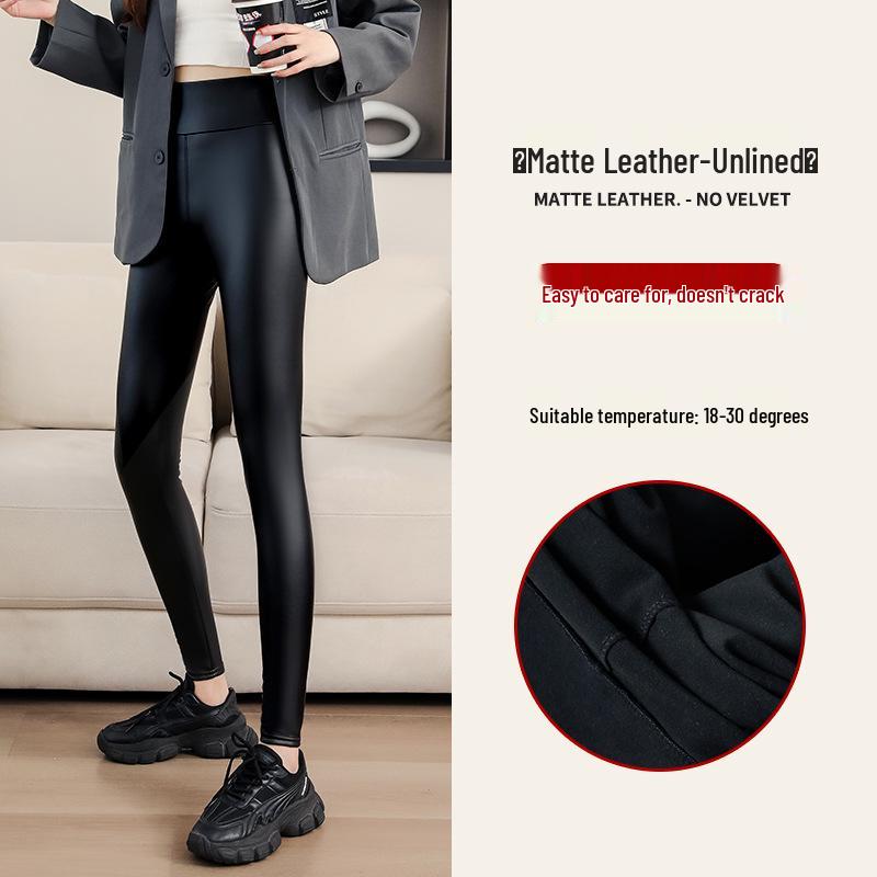 

Женские зимние леггинсы из ПУ-кожи с высокой талией и толстым вельветом - Большой размер, Утягивающие, Теплые L [85-105 lbs]