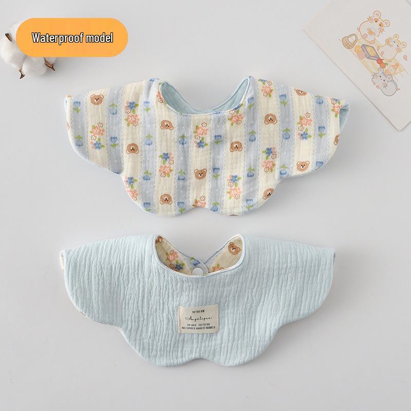 

Корейский двухсторонний водонепроницаемый детский слюнявчик-лепесток - 100% хлопковая марля