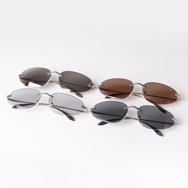 Fashion Y2K Oval Sunglasses Women Men Brand Designer Futurist Frameless Sun Glasses Cycling Sports Glasses  S95362