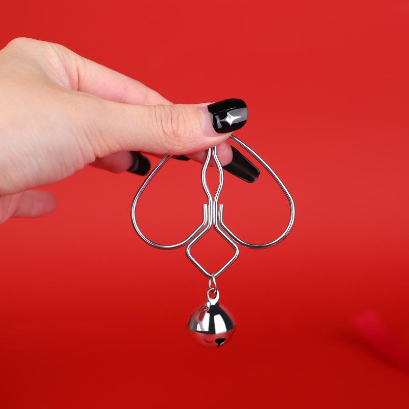 1Pairs Heart Nipple Clamps With Tassel Sex Adjustable Body Clips Non-Piercing Jewelry For Women And Couples