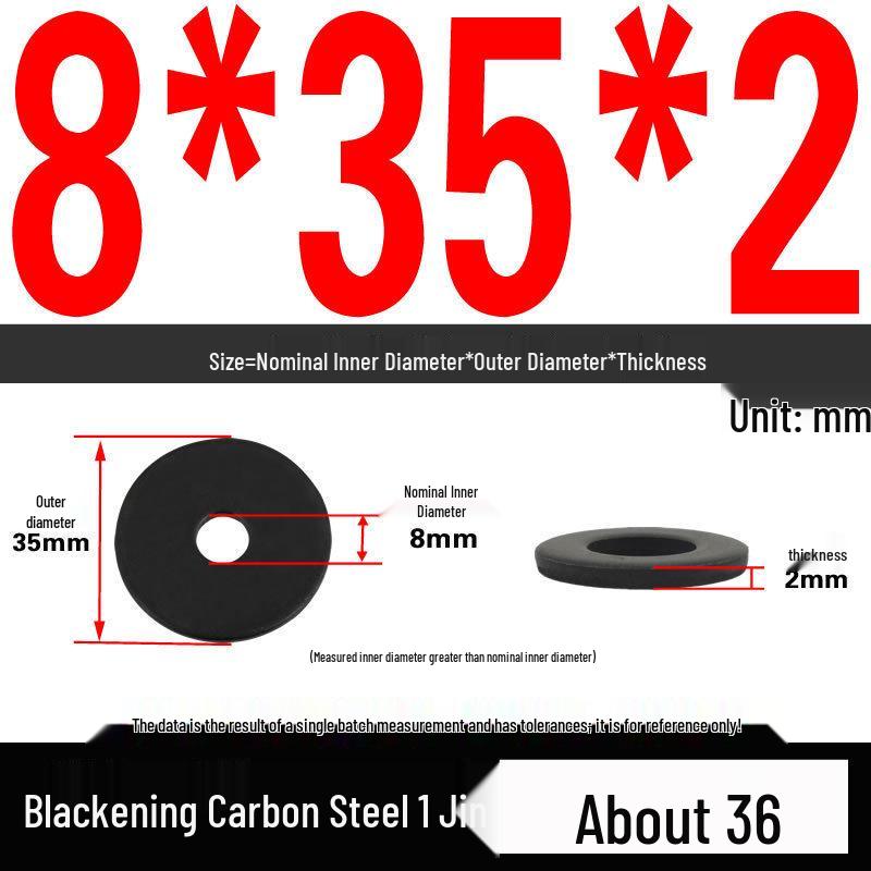 Blackened Thickened Oversized Metal Washer