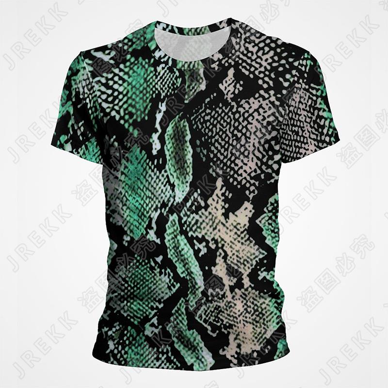 Summer 3D T-shirt Snake Skin Textures T Shirt Men Women Horror Snake Pattern Print Tshirt Goth Fashion Streetwear Tee Clothes