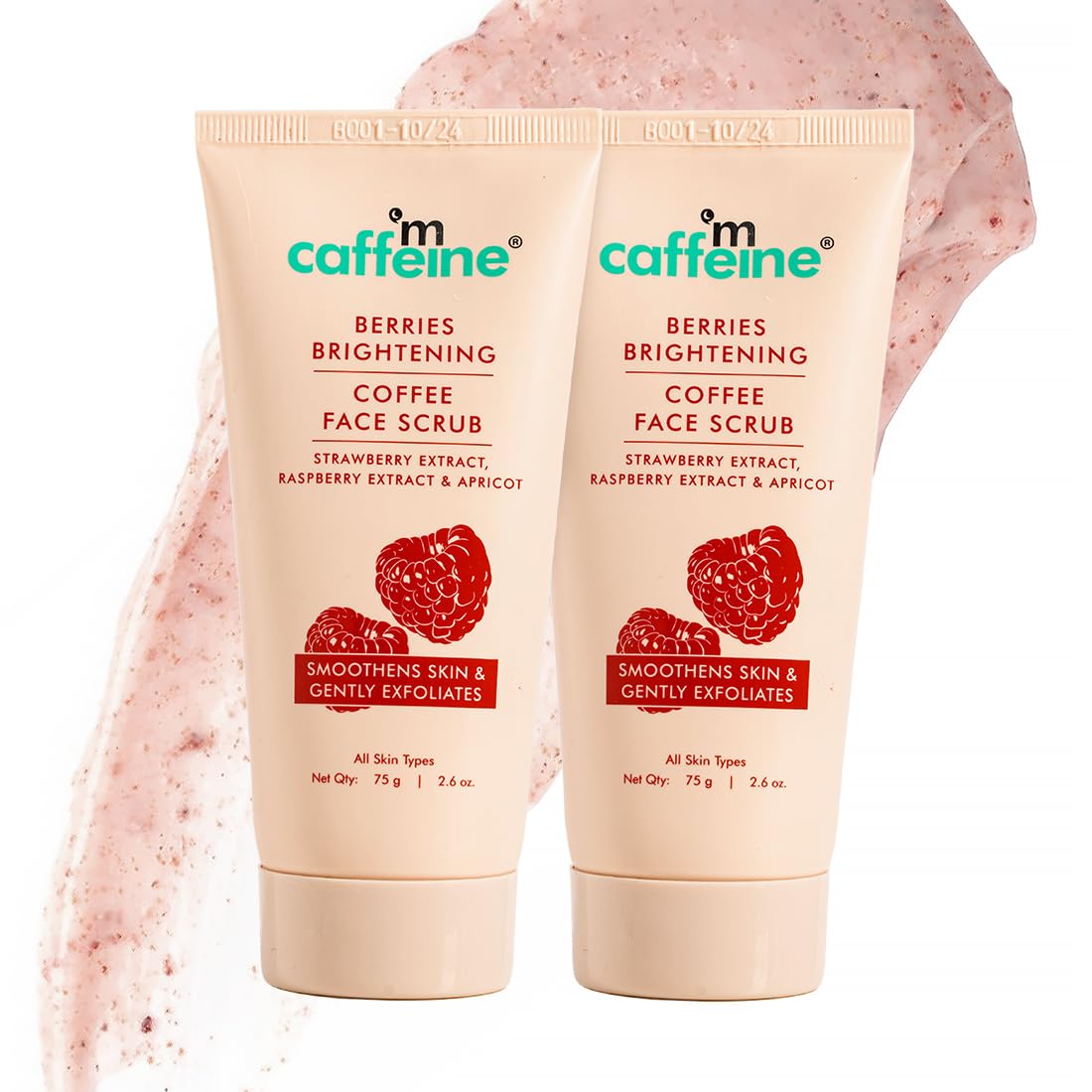 

MCaffeine Berries Brightening Coffee Face Scrub Gentle Exfoliating Face Polish For Smooth Radiant Skin Non Drying Formula Unisex Pack Of 2