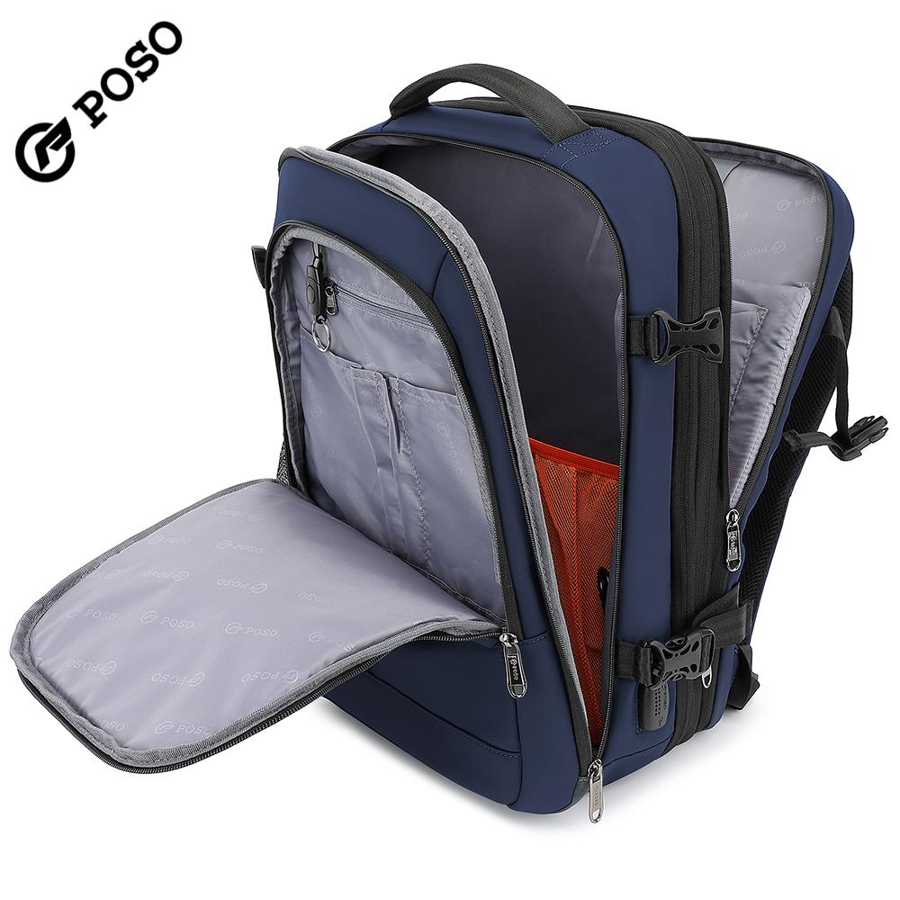 Pánský batoh pro 17/17,3palcový notebook Velkokapacitní 45 l Rozšiřitelný, S nabíjecím portem USB, otevírání o 180°, Kufr o velikosti 22 palců