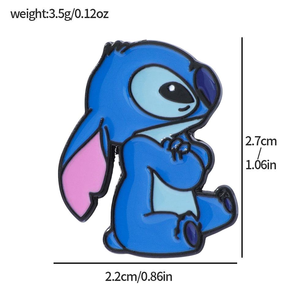 Креативная Личность Стич Металлическая Значок Звезда Малыш Стич Сплав Брошь Булавка
