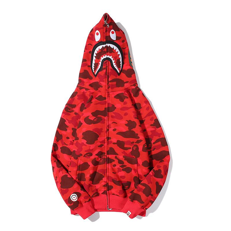 Unisex 3D Print Multi-color Shark Hoodie, 2025 Classic Loose Fit, Plus Size Cardigan Jacket