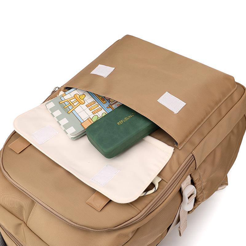 Color Block Student School Bag Women Large Capacity Backpack Ridge Protection Bag