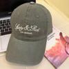 Fashion Hat Autumn and Winter Letter Embroidery Soft Top Baseball Hat Men's and Women's Korean Version Washed Cotton Soft Top Face Small Cap
