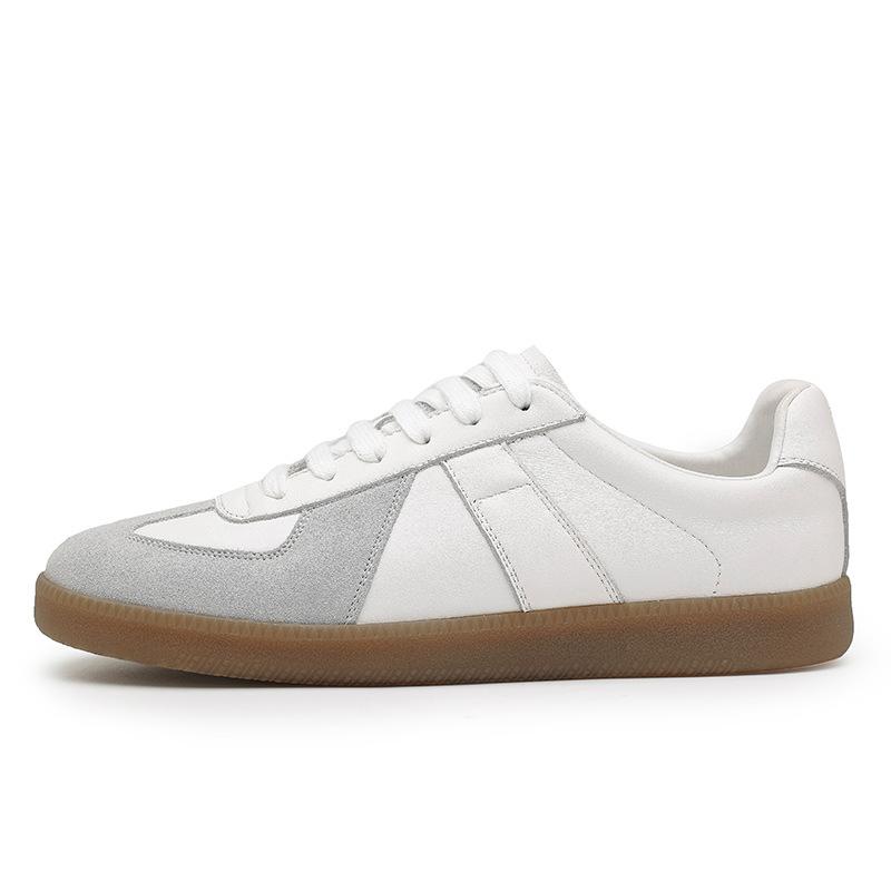 Spot 25 high version cowhide retro German training shoes men's and women's white shoes genuine leather soft leather couple Forrest Gump training b