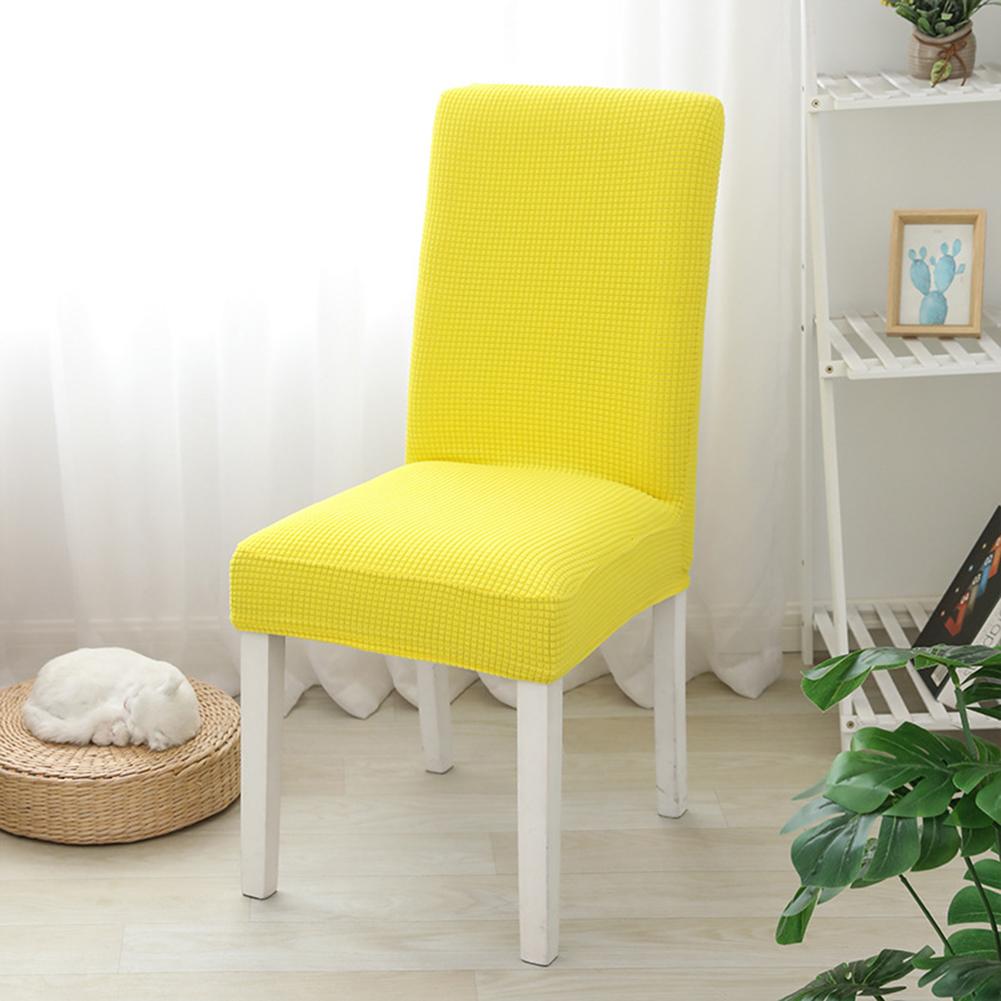 Polar Fleece Chair Covers Thickened Stretch Seat Protective Pads For Universal Size Lemon Yellow#0
