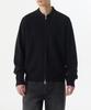 Cotton Collared Knit Zip-Up [Black]