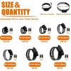 60pcs Stainless Steel Worm Gear Hose Clamps Adjustable 6-38mm Range Assortment Kit for Plumbing Automotive Mechanical Tools