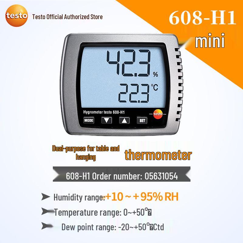

Testo608-H1/H2 Digital Temperature & Humidity Meter - High-Precision Dew Point for Indoor & Laboratory Use