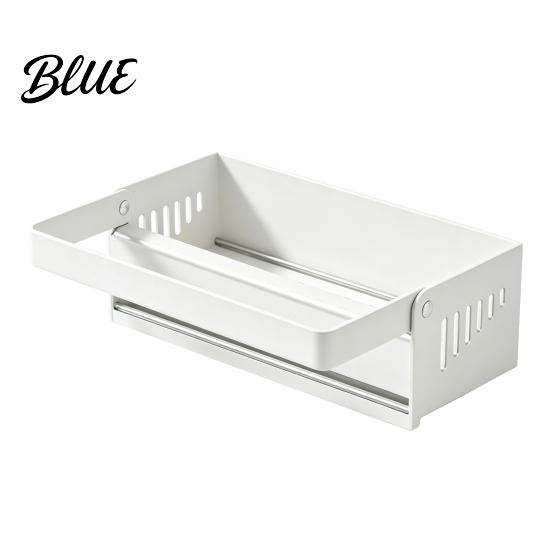 Kitchen Sink Cleaning Tool Storage Rack with Foldable Towel Rack Durable Carbon Steel Tray Suction Bar Holder Cup Fixation Sloped Drainage