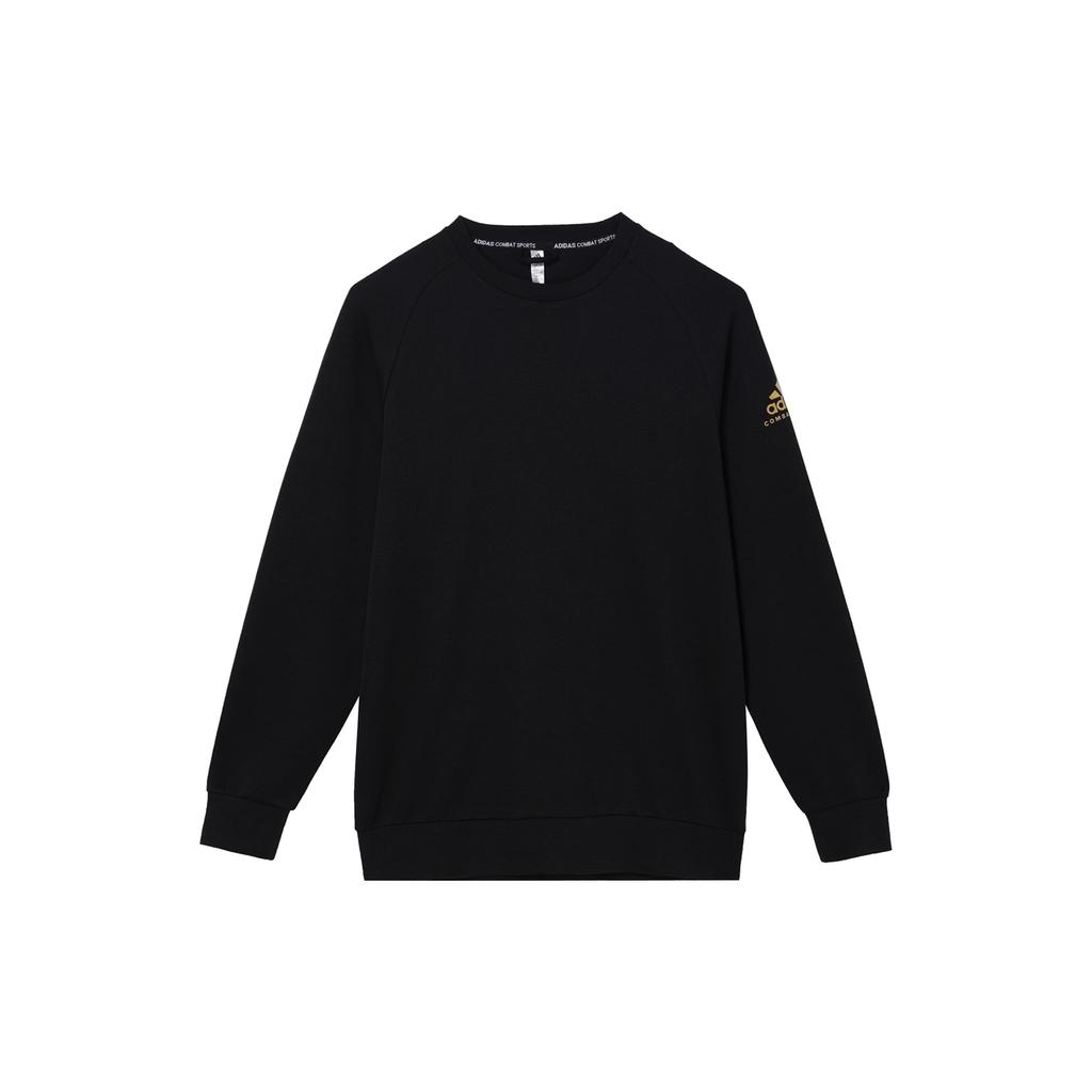 Adidas Sports Casual Crew Neck Pullover Sweatshirt Black Side Gold Logo Unisex Sweatshirt ADICSTL05-BG