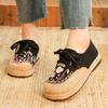New Laceup Women's Casual Shoes Summer Breathable Cotton and Linen Embroidered Shoes TPR Slipresistant Bottom Medium Heel Single Shoes