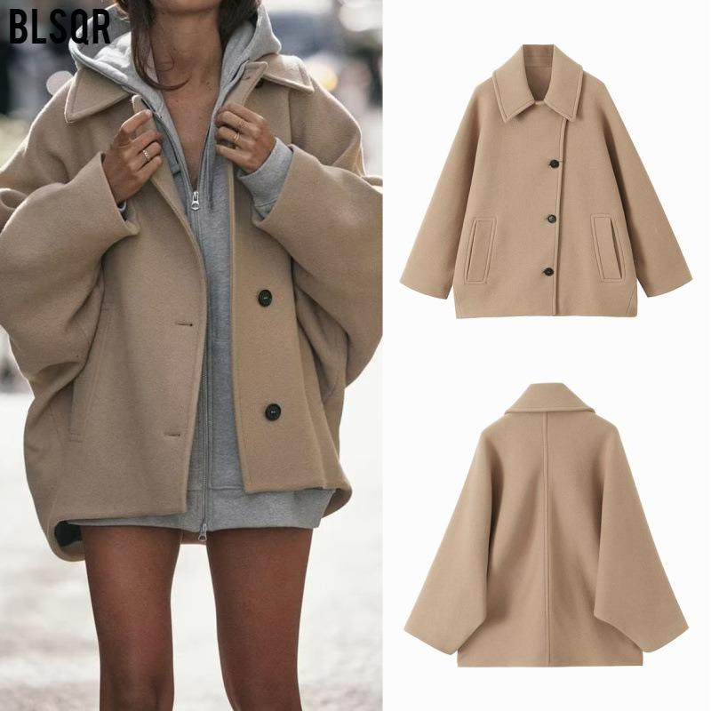 DAFIFY Moda damska Casual Jednokolorowe nadruki Jesienno-zimowe kurtki i płaszcze z długim rękawem i dekoltem POLO