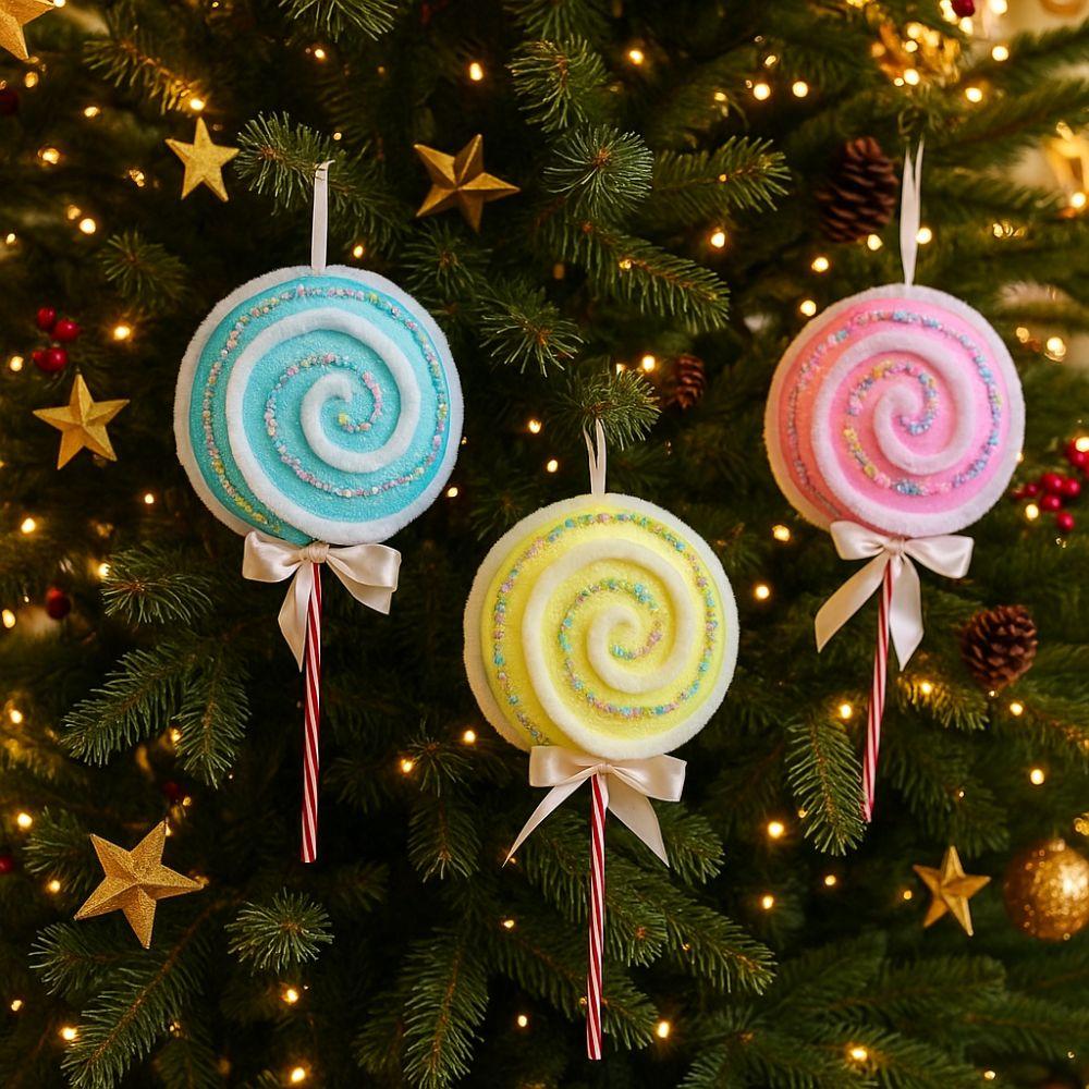 Foam Christmas Lollipop Pendant Colorful Lollipop Branches Fake Lollipop Models  Kids Favor