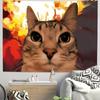 Large Fashion Cute Fuuny Popular Cat Meme Tapestry Wall Hanging Wall Rugs Dorm Decor Blanket Camping Decoration Tapestry