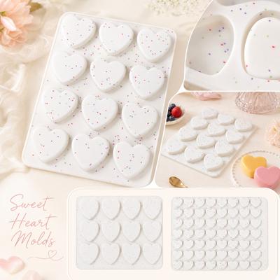 Multi Heart Shape Silicone Mold Food Grade Flexible Non Stick Mousse Mold for Baking Chocolate Candy Soap Making Kitchen Tool