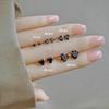 Orecchini a Bottone Beixi in Argento Sterling 925 con Pietra Nera - Unisex Stile Europeo, Americano, Giapponese, Coreano.