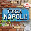D Flat Printing Pc Vintage Metal Sign Decorative Plaque Statues (xcm) Forza Napoli SignItalyRetro Metal Decor