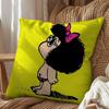cartoon Manolito Art Mafalda Felipe Pillow Case Antidustmite Pillowcase Invisible zipper silky short plush Sofa cushion cover