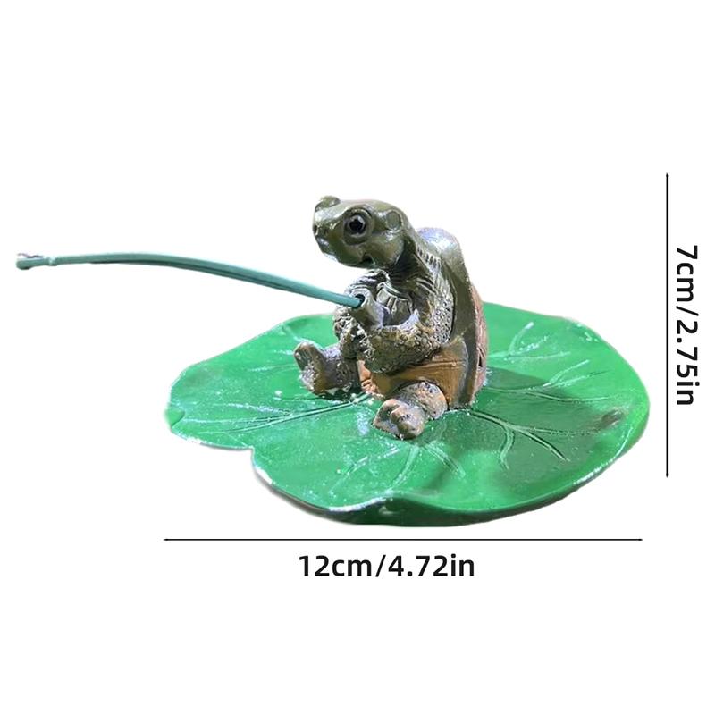 For Fish Tank Aquarium Pond Garden Decor Resin Turtle Ornament Aquarium Decoration Turtle Fishing Resin Fishing Turtle Statue