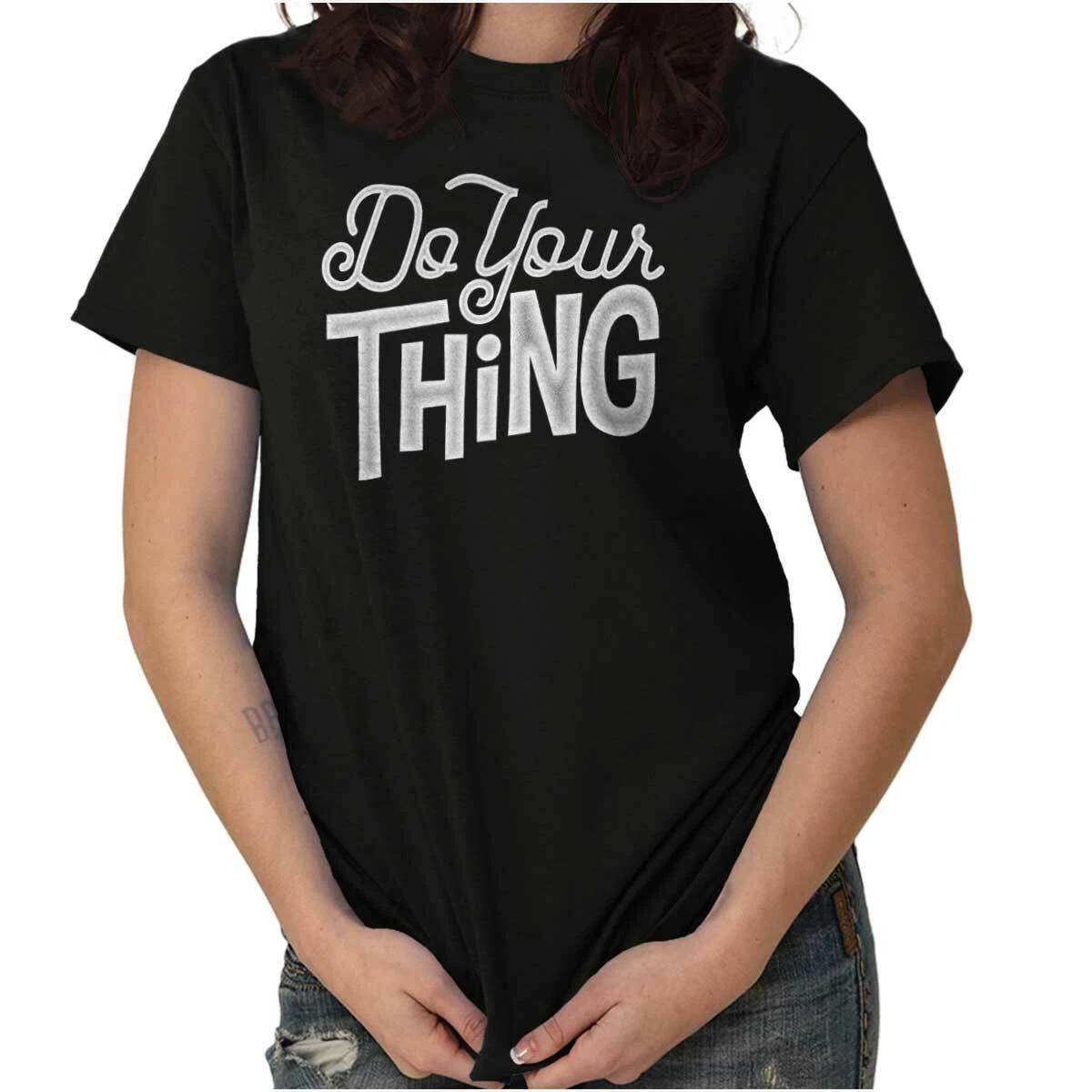 Do Your Thing Positive Attitude Fitness Gym Womens Graphic Crewneck T Shirt Tee XS