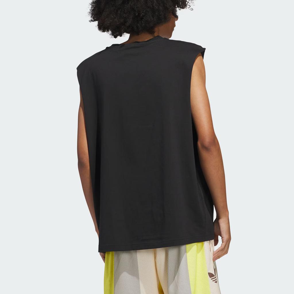 Adidas Originals Basketball Tank Fashion Simple Loose Round Neck Unisex Tops Black White JD5191