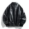 Men’s Faux Leather Motorcycle Jackets Casual Outdoor Bomber Jacket Vintage Coats Outwear Lightweight Motorcycle PU Leather Outwear Jacket for Men