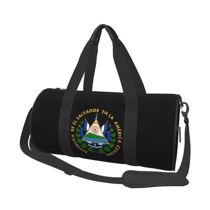 El Salvador Flag Travel Duffel Bags Waterproof Foldable Carry on Luggage Bags Unisex Weekender Overnight Bag Sports Tote Gym Bag