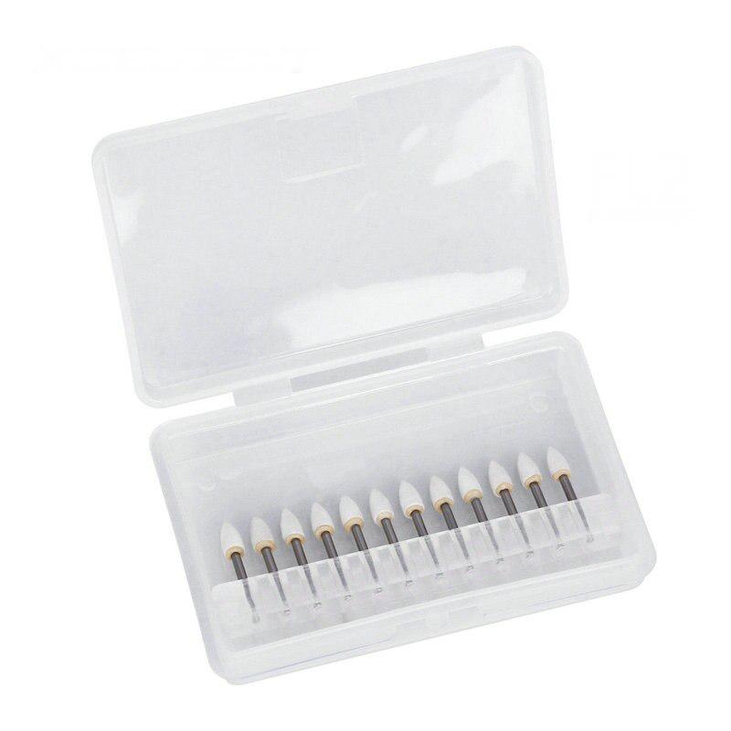 12 sztuk / pudło dentystyczny płomień biały kamień polerowanie FG wiertła punkt ścierania Bur Fit szybkobieżna rękojeść 1.6mm FL2