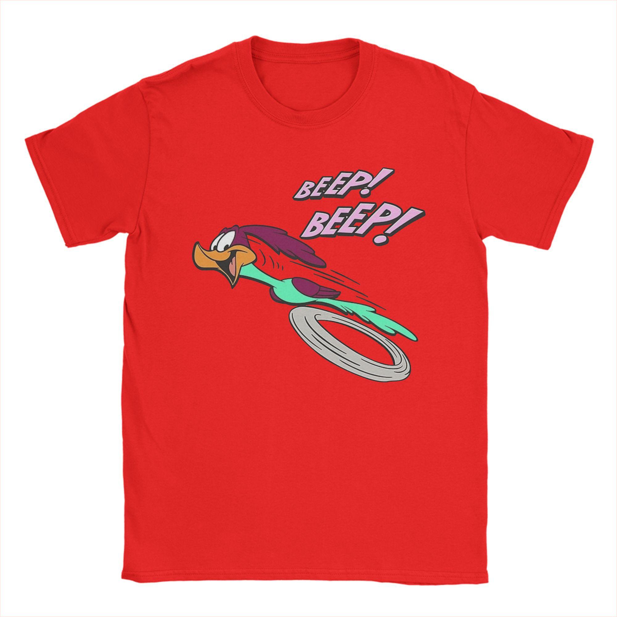 Men T-Shirt Wile E. Coyote And The Road Runner Awesome Pure Cotton T Shirt Short Sleeve  T Shirt Round Collar Clothing Plus Size S