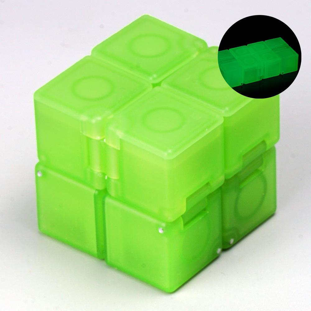 Infinity Cube: Luminous Blue-Green Stress Relief and Creative Decompression Toy