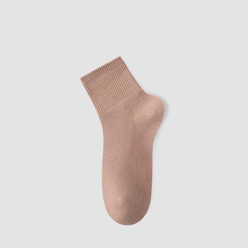 Pure Cotton Women's Mid-calf Boneless Socks, Anti-odor and Sweat-absorbing Women's Short Socks for Summer