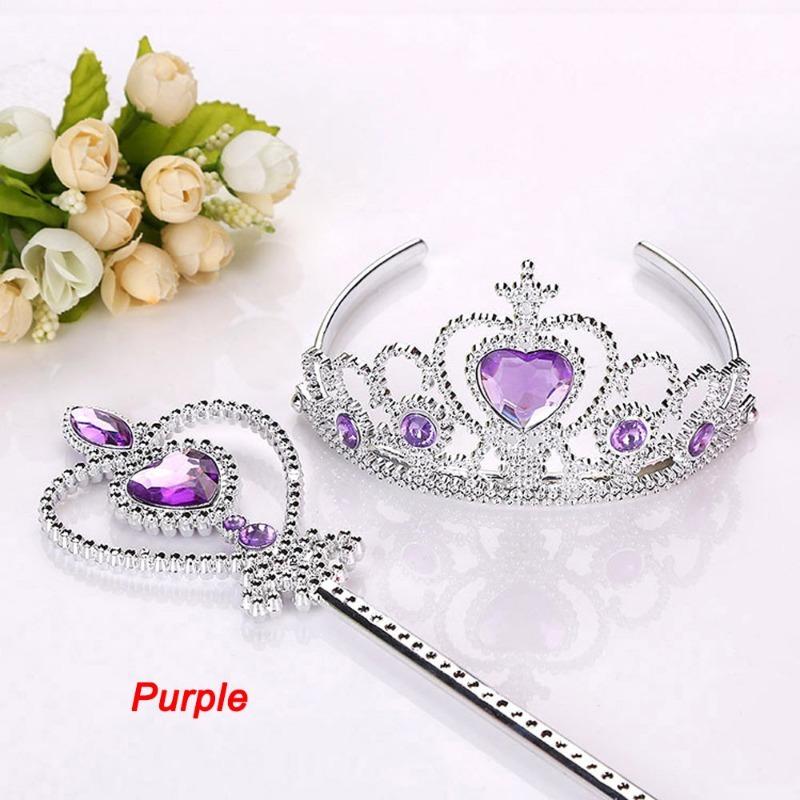 2Pcs Sweet Princess Tiara Crown Headband for Girls, Rapunzel Elsa Cosplay Hair Jewelry with Magic Tights Party Gift Accessories