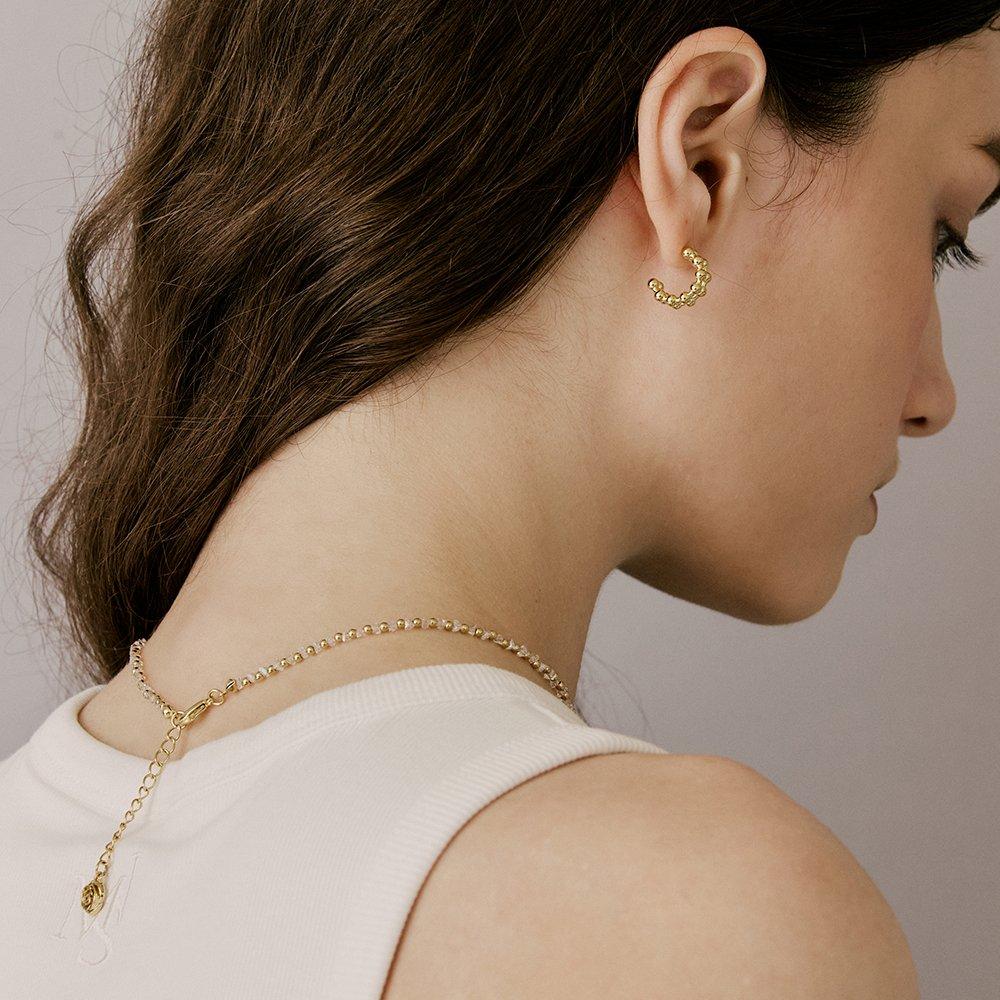 [Vintage Hollywood] Crystal N Ball Necklace_Vh2435Ne003M