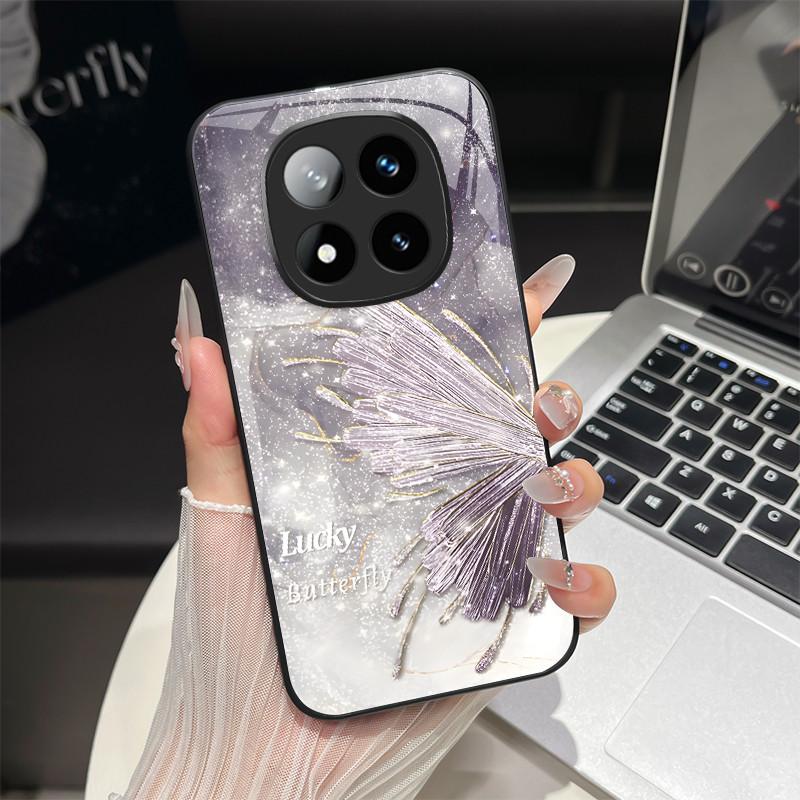 

Tempered Glass Hard Phone Case For Redmi Note 14 13 Pro Plus 14S 4G 5G Poco X7 X6 M6 Pro Luxury Soft Silicone Shockproof Cover Note 13 4G