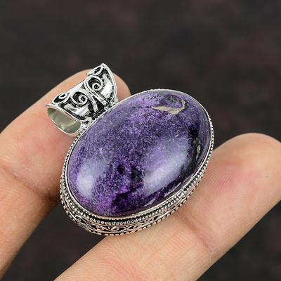 Purpurite Gemstone Pendant 925 Sterling Silver Pendant Purpurite Jewelry Handmade Pendant Vintage Pendant Unique Design Jewelry Gift For Him