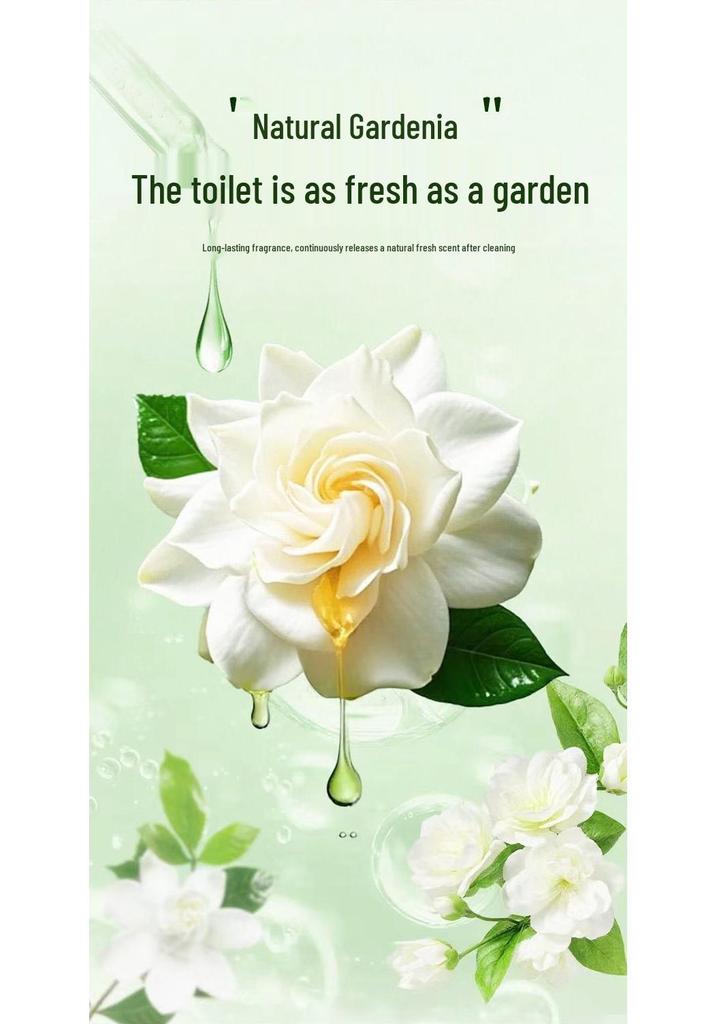 Gardenia Scent Toilet Bowl Cleaner: Strong Stain Remover, Yellow Stain Eliminator, Long-Lasting Freshness for Bathroom.