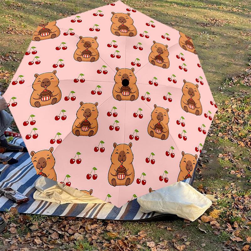 1 Stück Känguru Kirschschirm - 8 Speichen verstärkt, Automatisches Öffnen, Leicht & Langlebig, Süßes Modeaccessoire für Draußen - T323