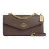 Klare 26 Gold Logo Hardware Calfskin Envelope Bag Shoulder Crossbody Bag Medium Women's Dark Brown