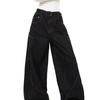 Unisex High Waist Barrel Jeans Loose Fit Streetwear Wide Leg Jeans Vintage American Zip Fly Stretch Denim Trousers