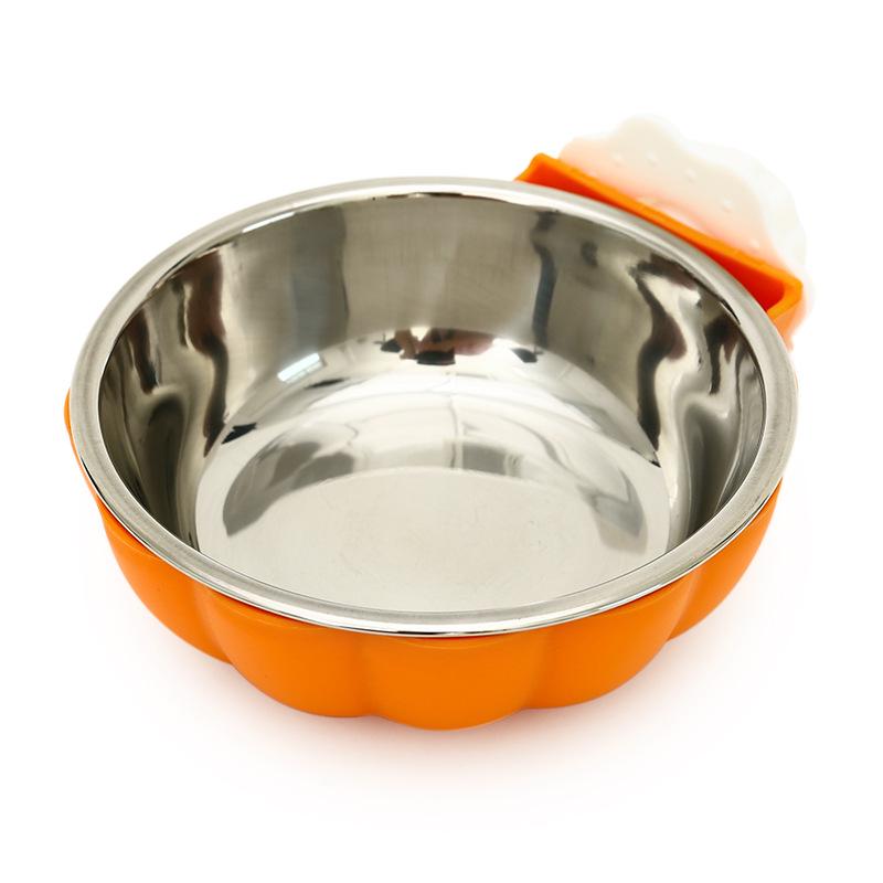 Hanging Stainless Steel Cat & Dog Anti-Spill Food/Water Bowl for Pet Cages