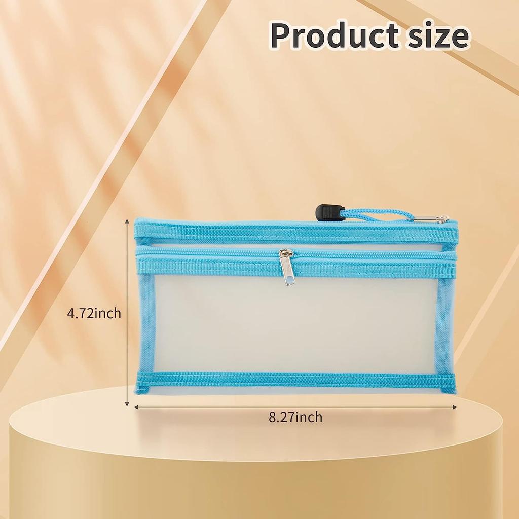 A6 Mesh Zipper Pouch Document Bag Waterproof Zip File Folders School Office Supplies Pencil Case 1PC Cosmetic Makeup Bags